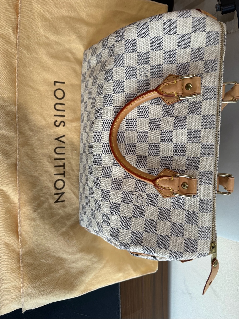 Speedy 30- Louis Vuitton Damier Azur Canvas Speedy Satchel - Picture 1 of 9